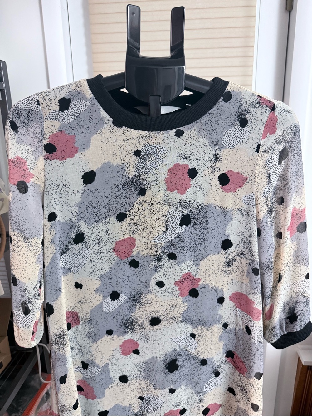 Abstract water color print dress Danish brand Numph tunic shift midi (36) small - Picture 2 of 13